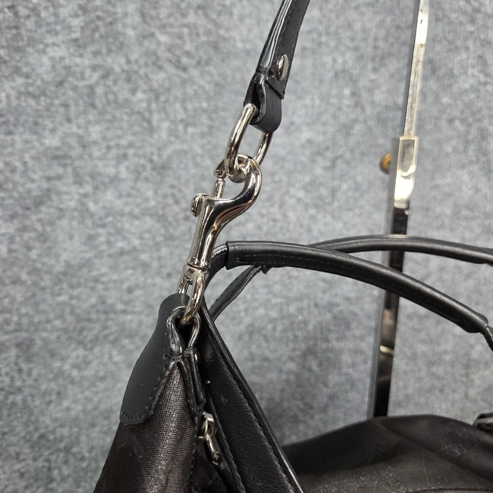 Coach Black Canvas Signature Campbell Convertible Satchel Bag F26243 Y2k - Picture 5 of 14